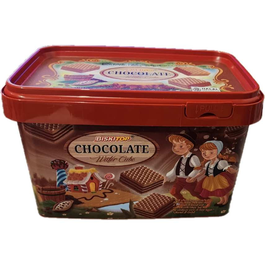 BISKITOP WAFFER CUBE CONTAINER -  CHOCOLATE 180G