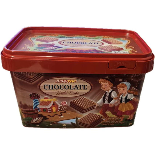 BISKITOP WAFFER CUBE CONTAINER -  CHOCOLATE 180G