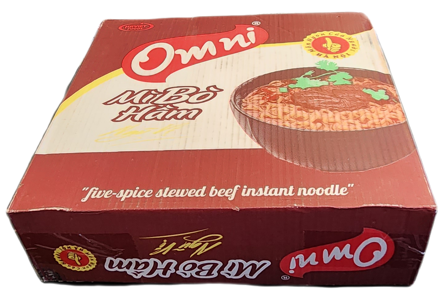 MI BO CAY/OMNI NOODLE CUP SPICY BEEF-WHOLE BOX-24CUPS