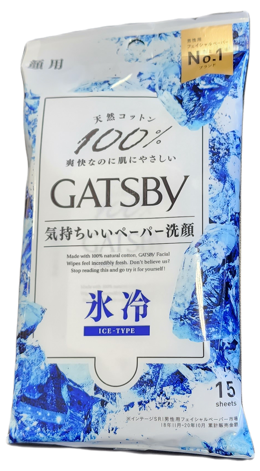 MANDOM GATSBY FACIAL WIPES ICE TYPE 15 SHEETS