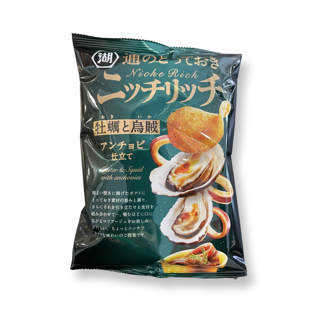 KOIKEYA NICHE RICH POTATO CHIPS OYSTERS AND SQUID WITH ANCHOVIES 75g