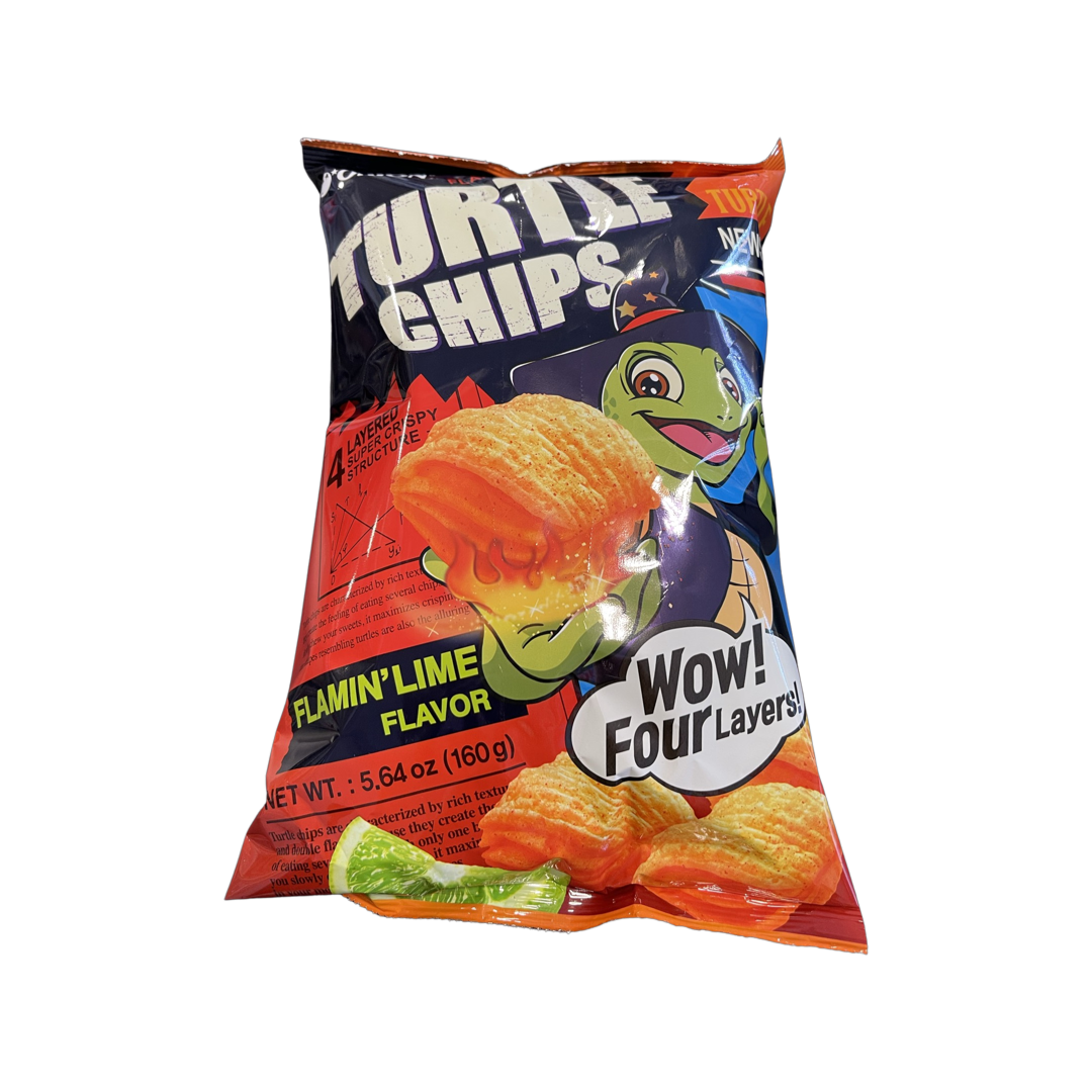 ORION FLAMIN' LIME TURTLE CHIPS 160g