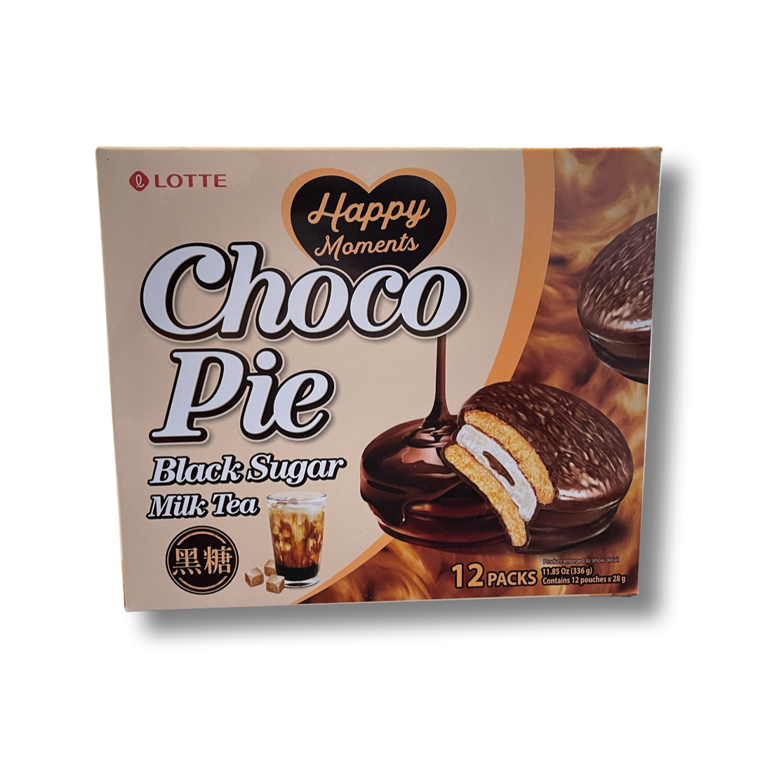 LOTTE CHOCO PIE  BLACK SUGAR MILK TEA 12PKS  336g