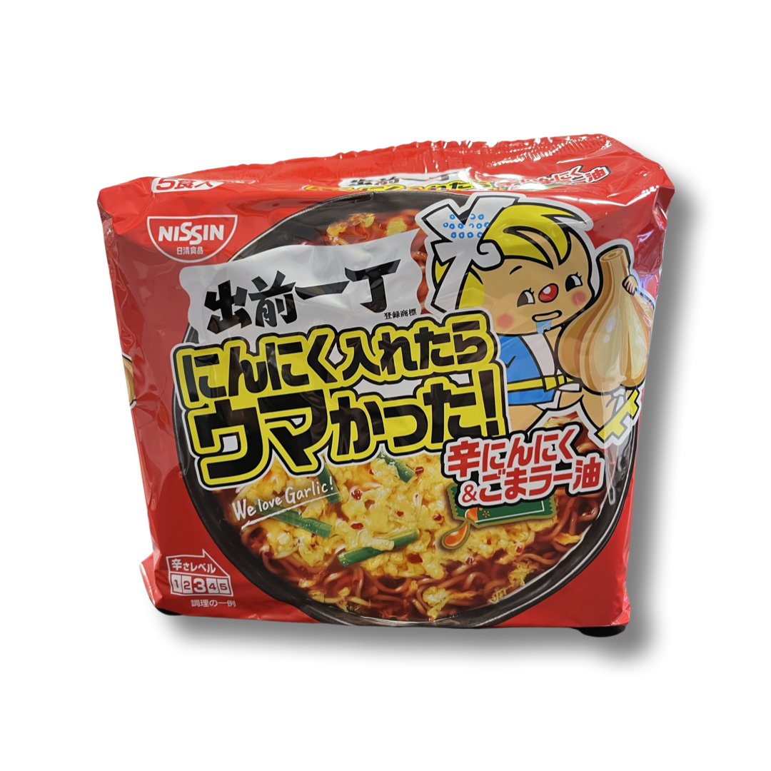 NISSIN DEMAE ICCHO SPICY GARLIC & SESAME OIL 5 pcks 510g