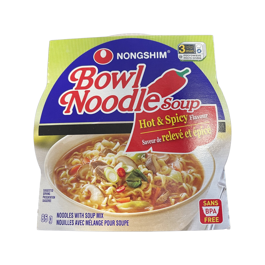 NONGSHIM HOT AND SPICY BOWL NOODLE 86g – More Foods Mart