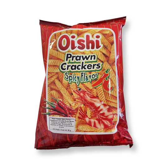 OISHI PRAWN CRACKERS HOT AND SPICY 90g