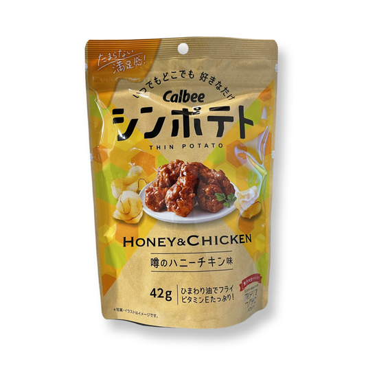 CALBEE THIN POTATO CHIPS HONEY CHICKEN 42g