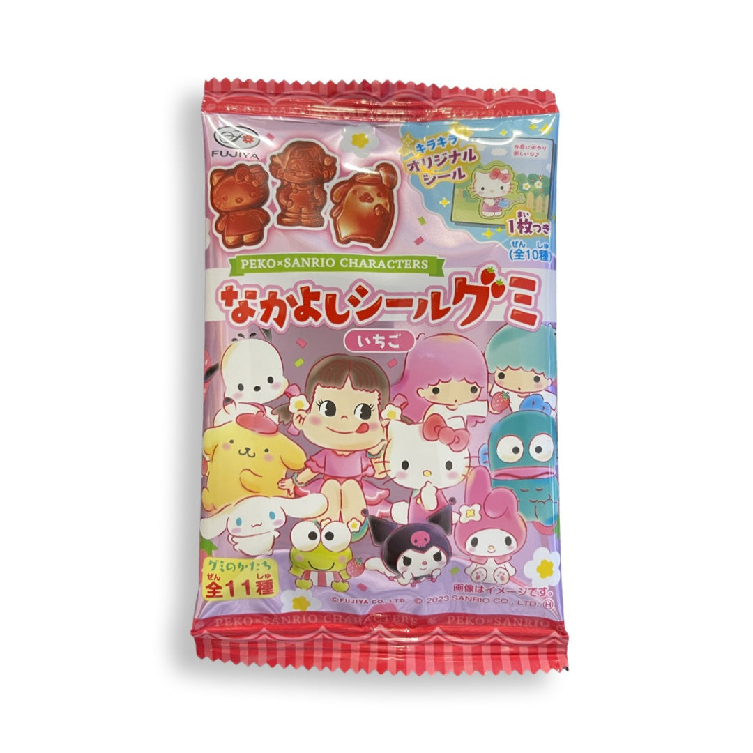 FUJIYA PECO AND SANRIO CHARACTERS NAKAYOSHI SEAL GUMMY 19g