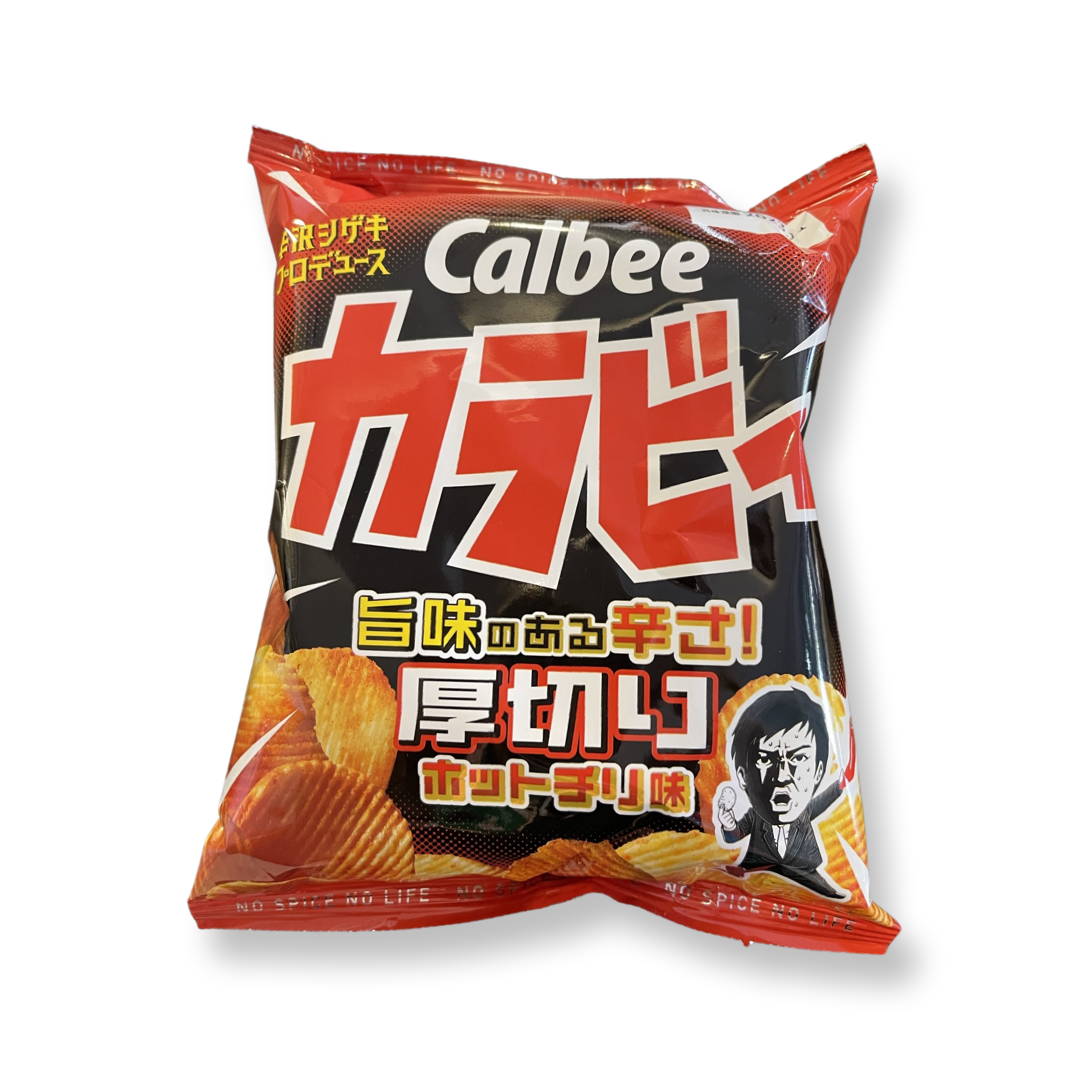 CALBEE THICK SLICED POTATO CHIPS HOT CHILLI 55g